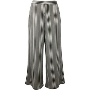 Avatar Wide Leg Pants Womens M Black White Striped Boho Culottes Trousers